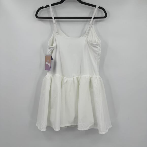 Joylab Women's Large White Sleeveless Mini Dress Drop Waist Activewear Athletic - Picture 6 of 10